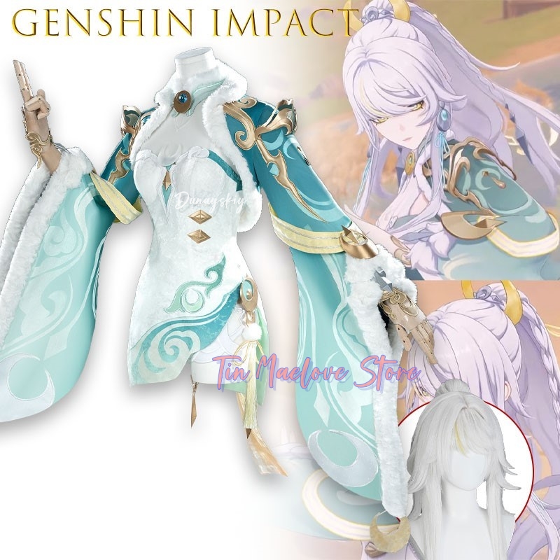 Robe Silk Women - Genshin Impact Adeptus Zibai White Horse