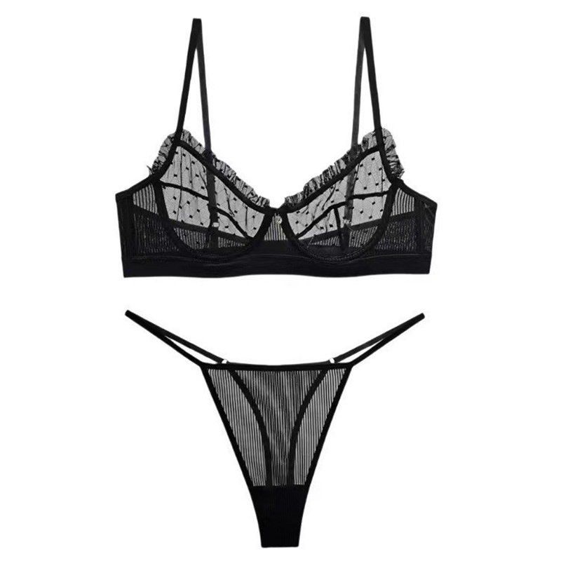 Thong Bikini Women - Women Sexy Bra Set See Through