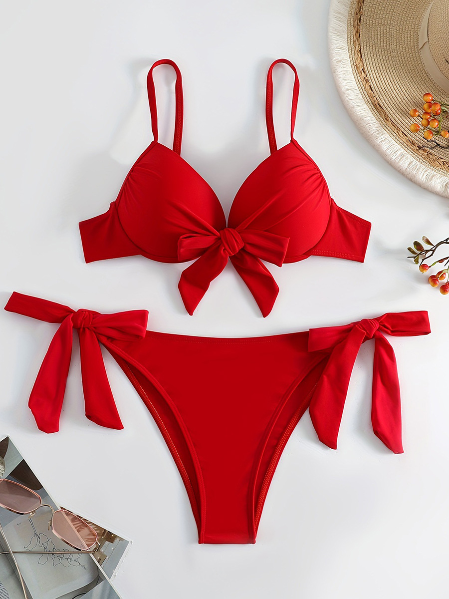 Push Up Bra Padded - Sexy Knotted Underwired Bra Cup Bikini