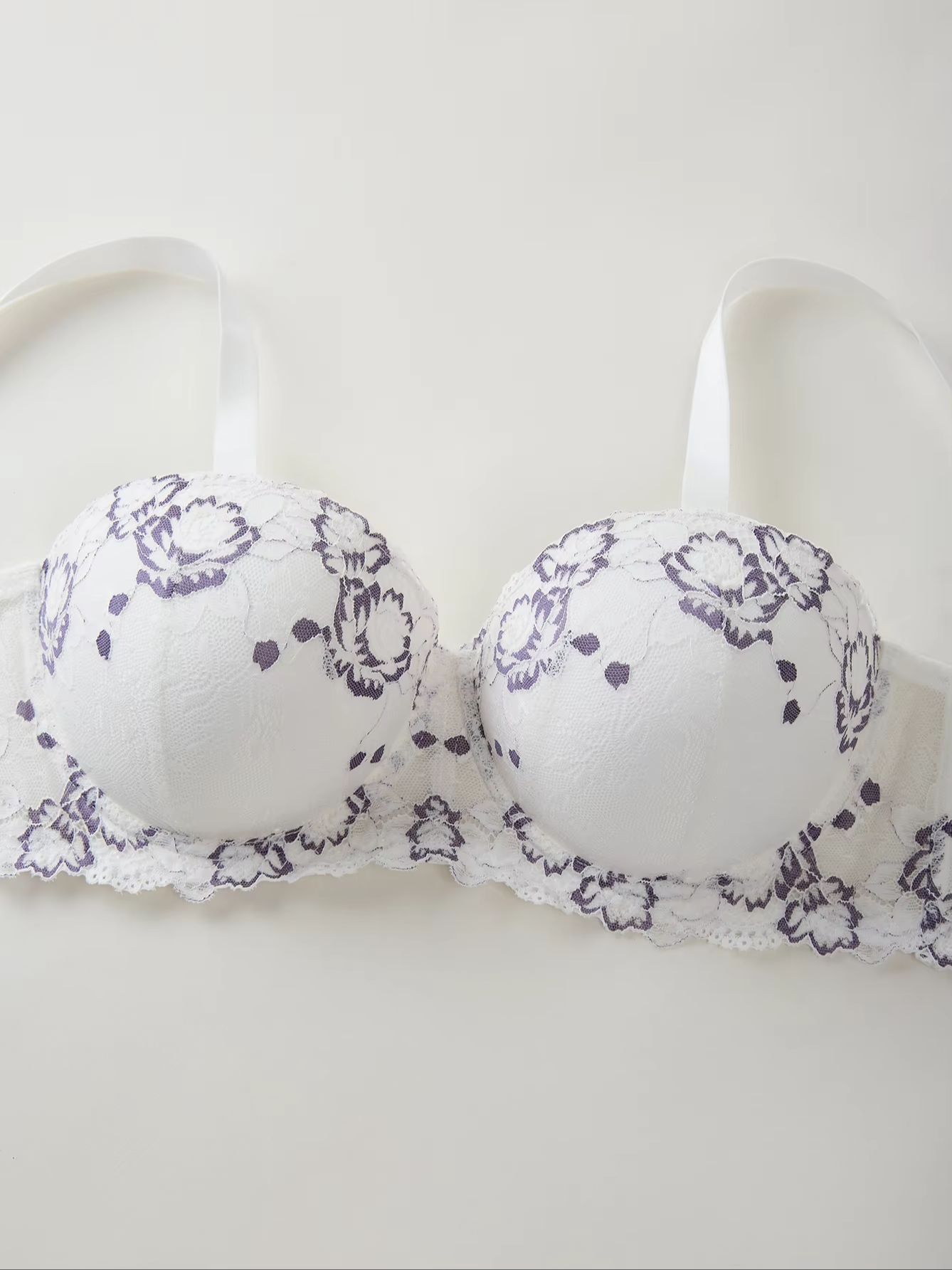 Plus Size Lace & Embroidery Wo - Push Up Bra Padded review and price