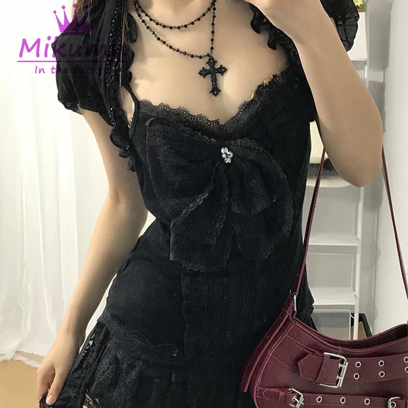 Mikumn Gothic Lolita Black Lac - Cami Top Lace review and price