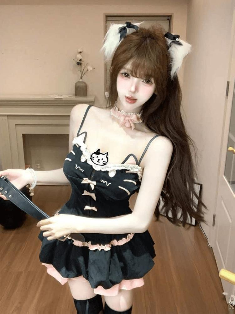 Summer Kawaii Cute Cartoon Cat - Cami Top Lace review and price
