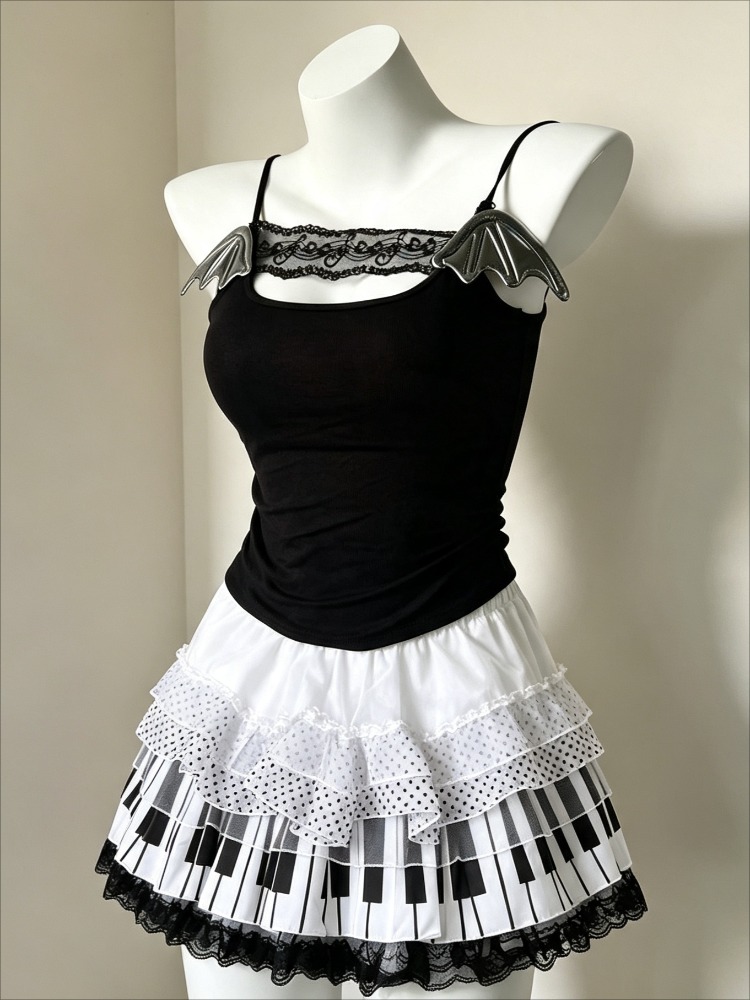 Retro 2000s Harajuku Two Piece - Cami Top Lace review and price