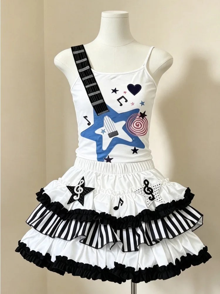 Retro 2000s Harajuku Two Piece - Cami Top Lace review and price