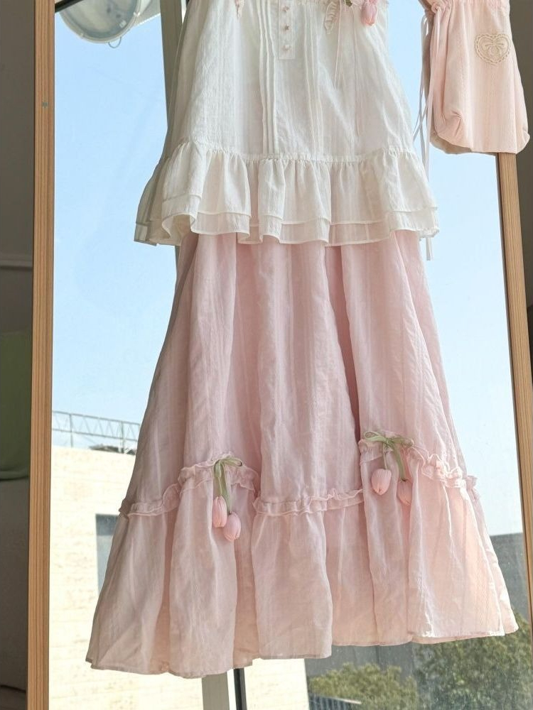 Sweet Kawaii Ruffle Trim Tulip - Cami Top Lace review and price