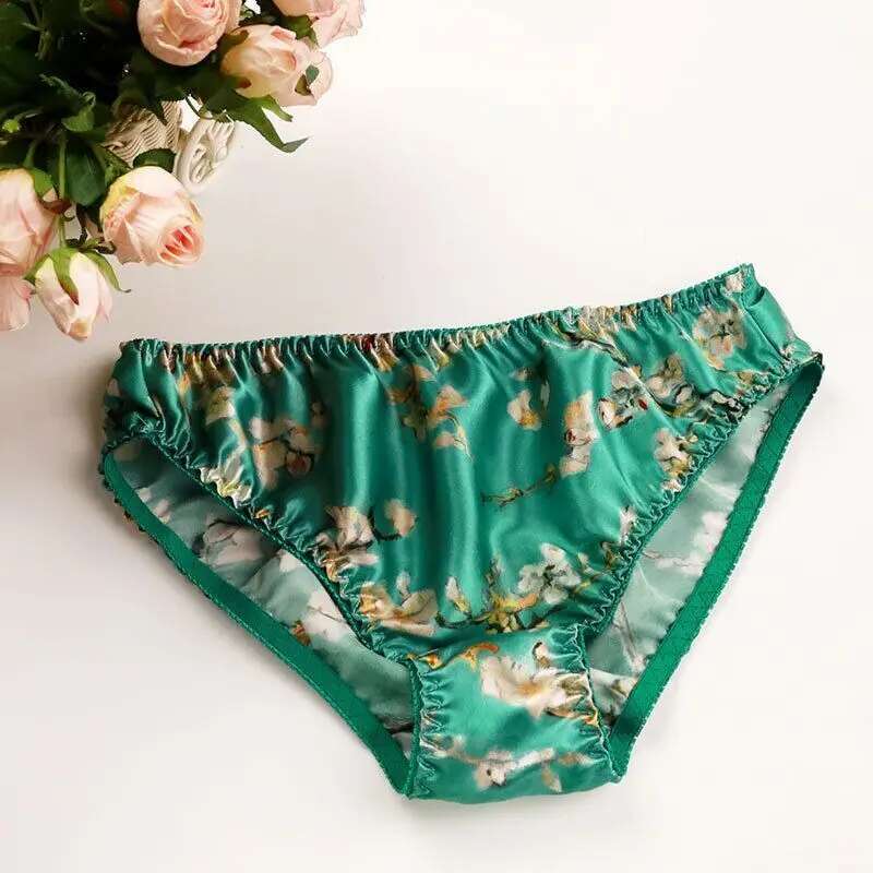 Summer Floral Print Ice Silk M - Boyshort Underwear review and price